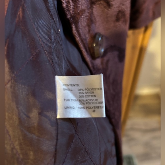 Giacca Gallery burgundy Jacquard coat - Picture 6 of 7